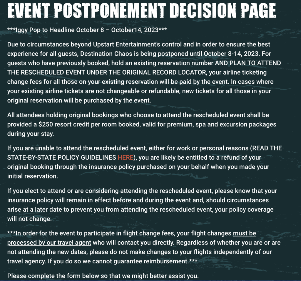 Iggy Pop's Destination Chaos Postponed Until October 2023