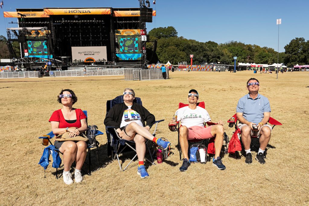 Partial Solar Eclipse At Austin City Limits Festival