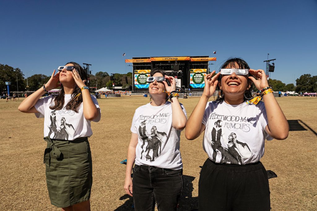 Partial Solar Eclipse At Austin City Limits Festival