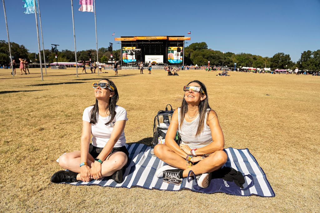 Partial Solar Eclipse At Austin City Limits Festival