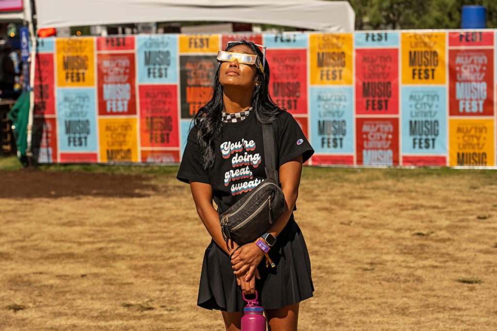 Partial Solar Eclipse At Austin City Limits Festival