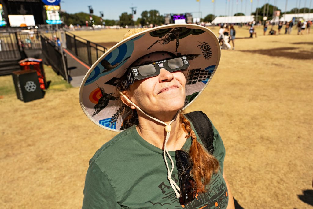 Partial Solar Eclipse At Austin City Limits Festival