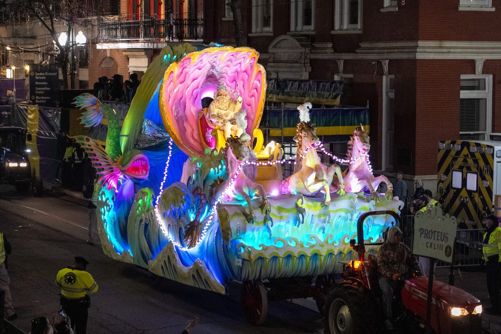 Krewe Of Proteus Rolled On The Uptown Parade Route 