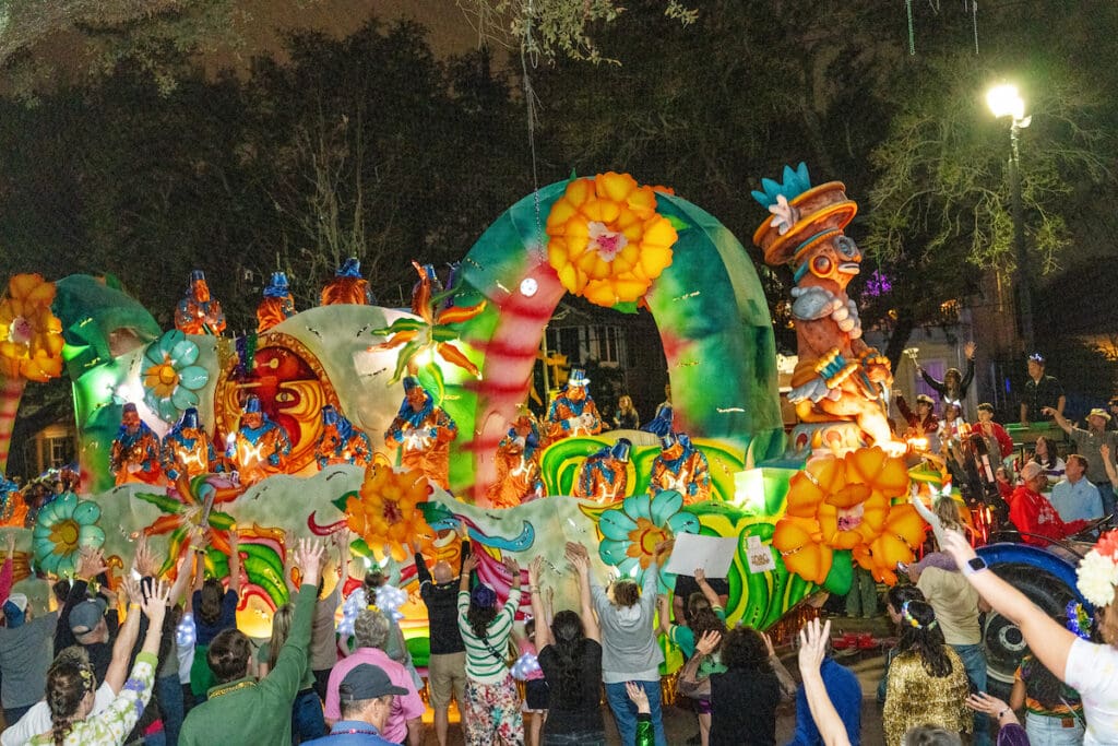 Krewe of Hermes Shines Along the Uptown Route