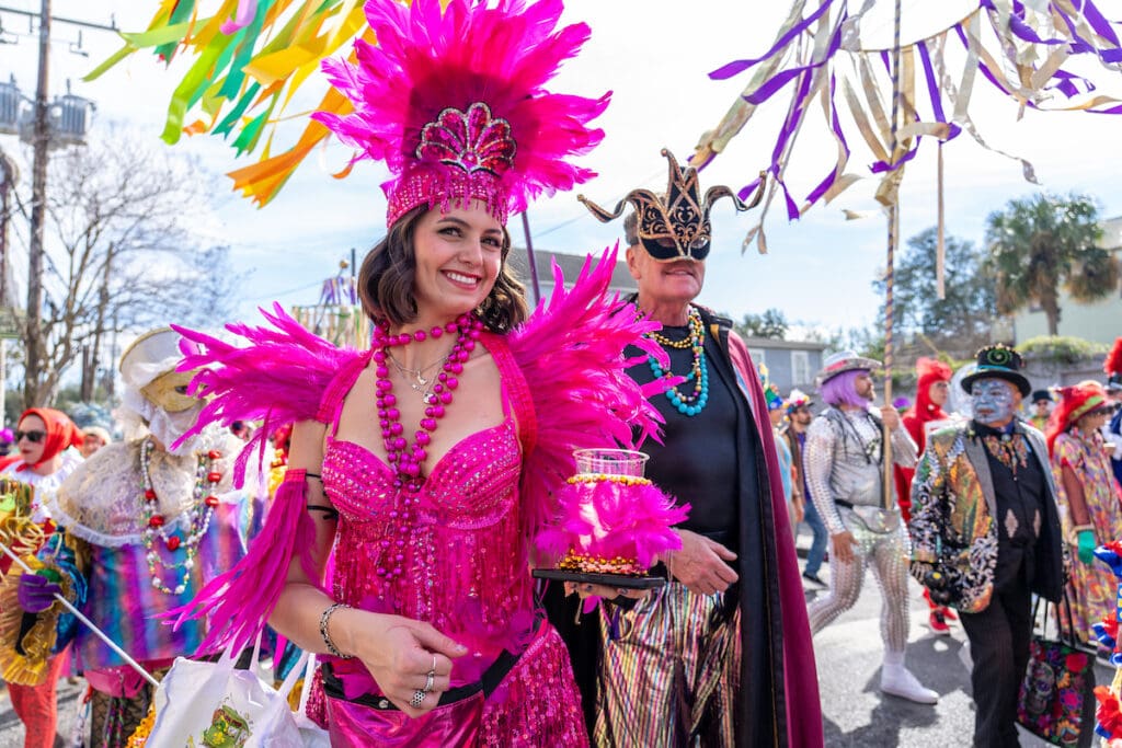 The Society of Saint Anne Parades Through the French Quarter 