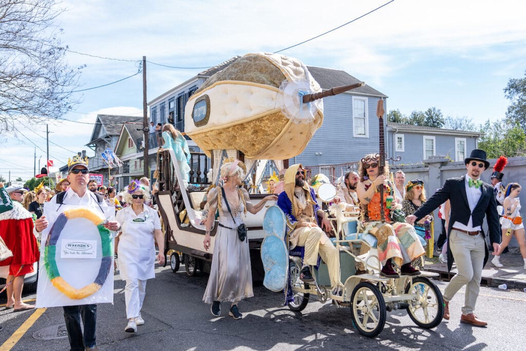 The Society of Saint Anne Parades Through the French Quarter 
