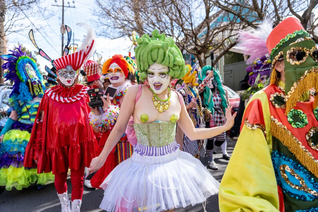 The Society of Saint Anne Parades Through the French Quarter 