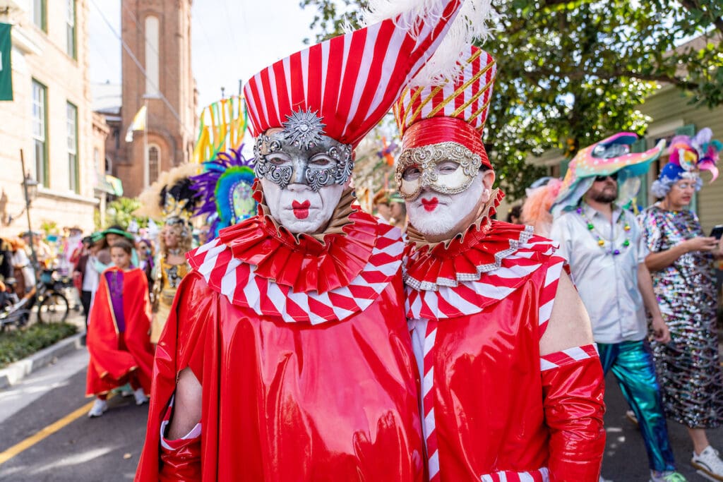 The Society of Saint Anne Parades Through the French Quarter 