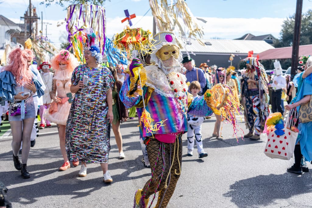 The Society of Saint Anne Parades Through the French Quarter 