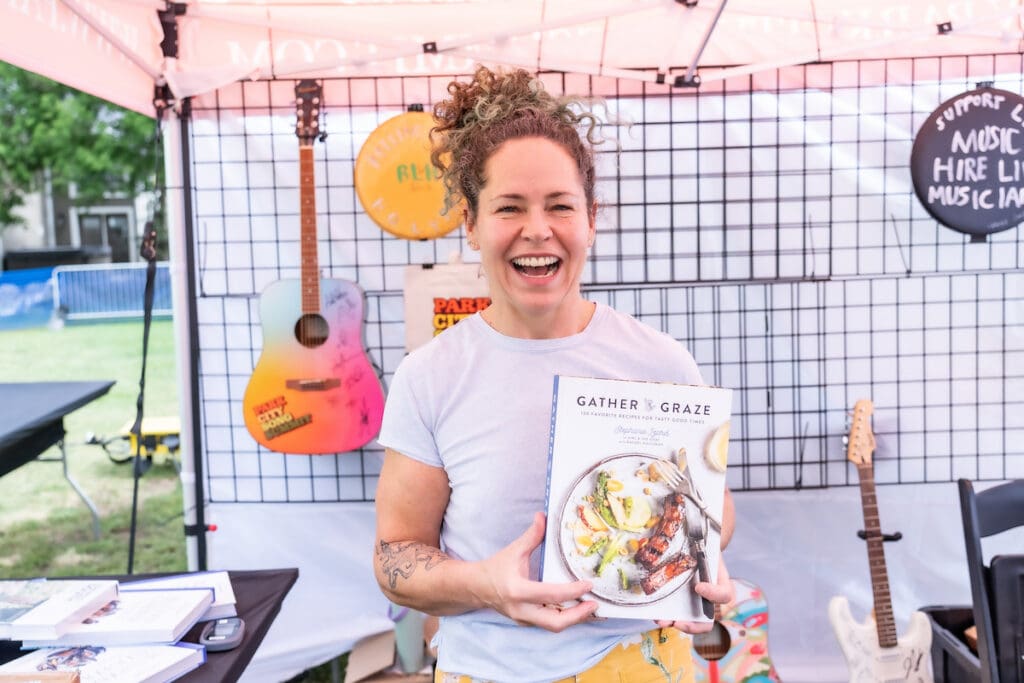 Chef Stephanie Izard signs copies of her book