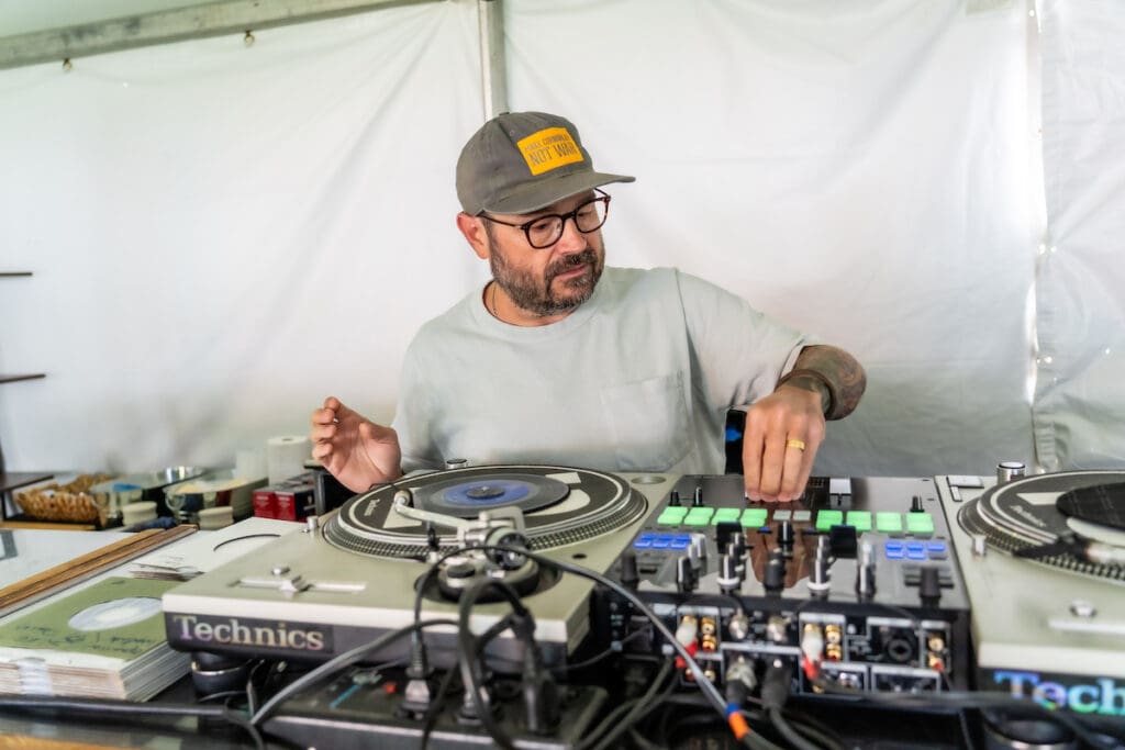 Chef Sean Brock performs a DJ